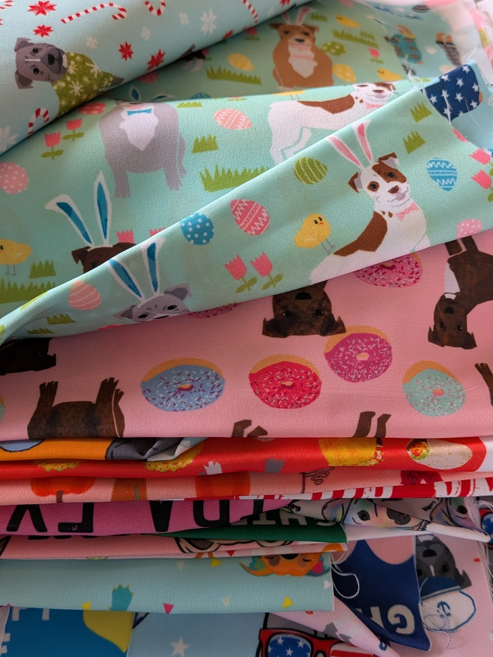 PITBULL DOG BULLY RESCUE Fabric Quilting Craft Scraps Lot Bundle - Picture 4 of 7